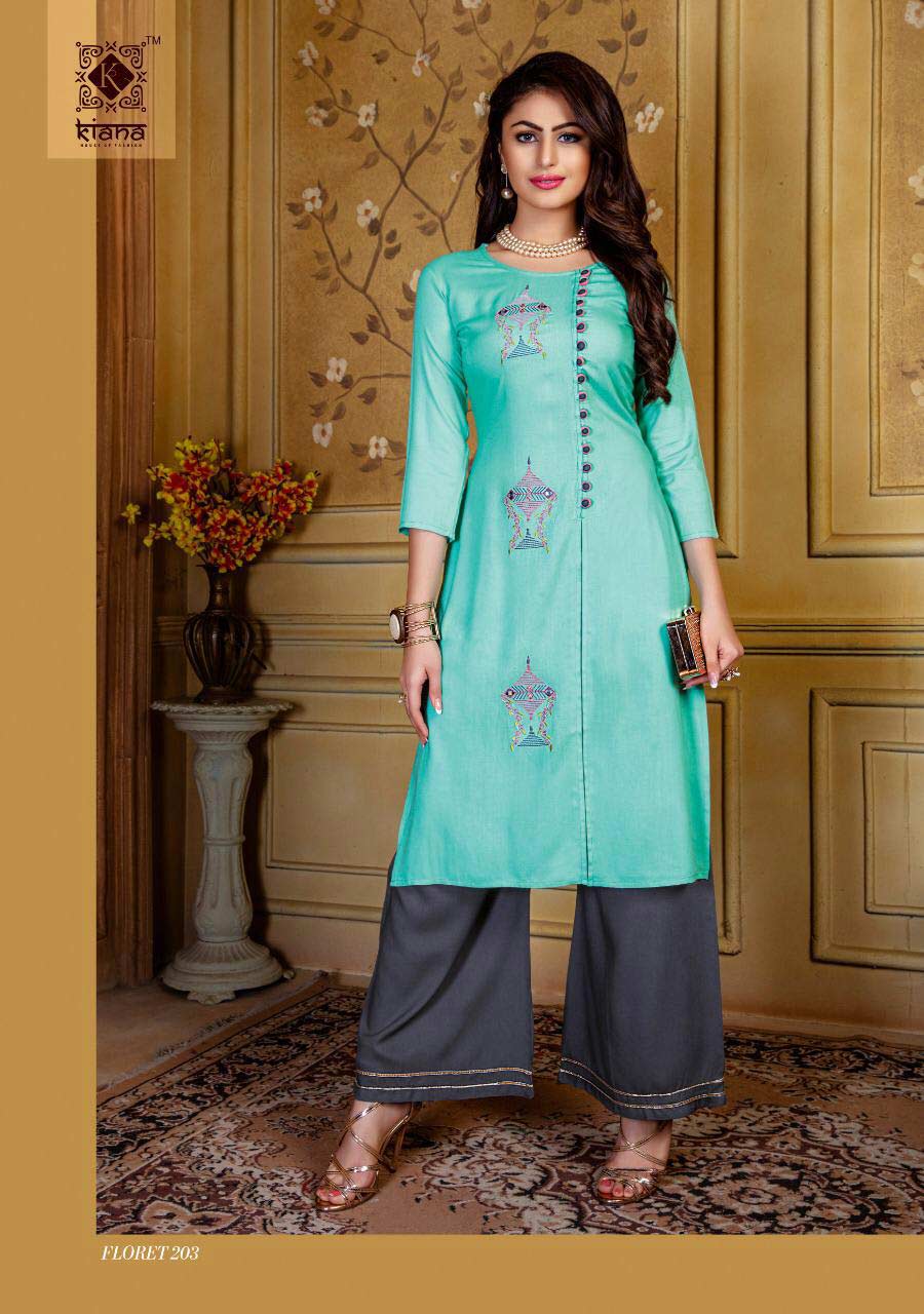 Floret Vol-2 Kiana Palazzo Embroidery Kurti Manufacturer Floret Vol-2 Kiana Palazzo Embroidery Kurti Manufacturer